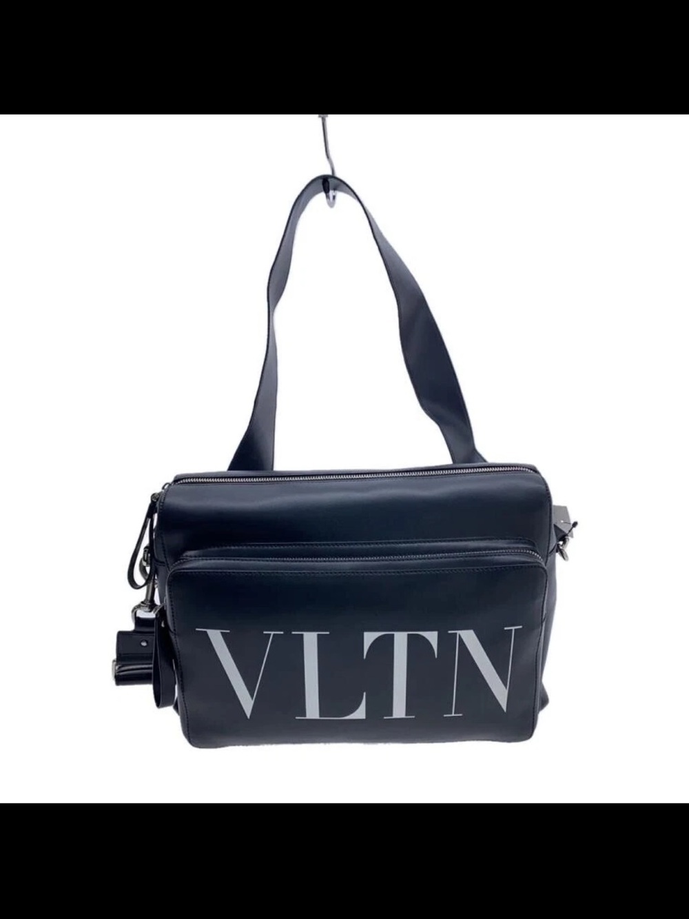 Valentino Garavani Black VLTN Logo Messenger Bag